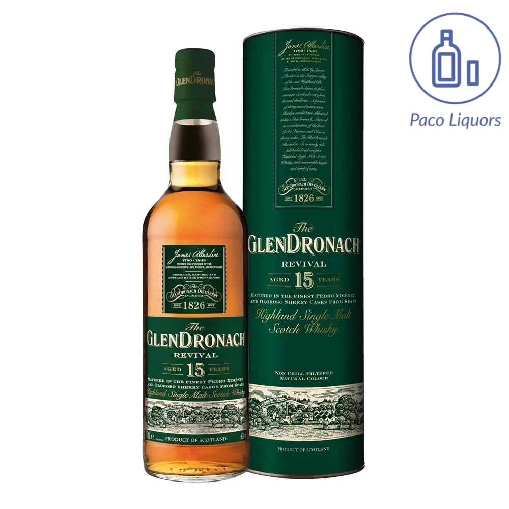 GlenDronach Revival 15 Years Highland Single Malt Whisky 700ml with Gift Box